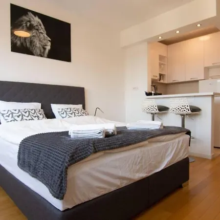 Apartmán A Blok New Modern - Free Garage Parking, Comfortable, Quiet With A Park View Bělehrad